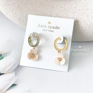 Kate Spade Gold Hoops with Pink Floral Charms